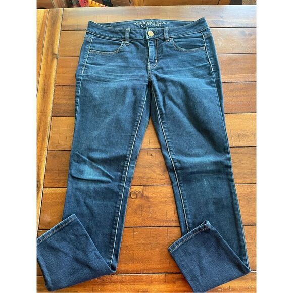 American Eagle Dark Wash Jeggings Size 4 Short - Picture 1 of 7